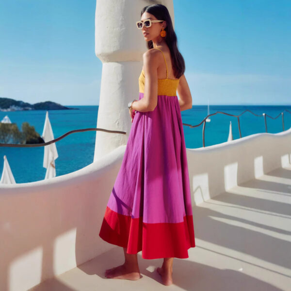 European And American Seaside Vacation Style Long Dress Temperament Camisole Dress - Image 6