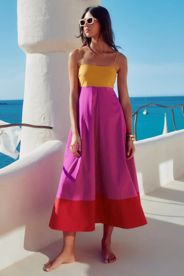 European And American Seaside Vacation Style Long Dress Temperament Camisole Dress - Image 5